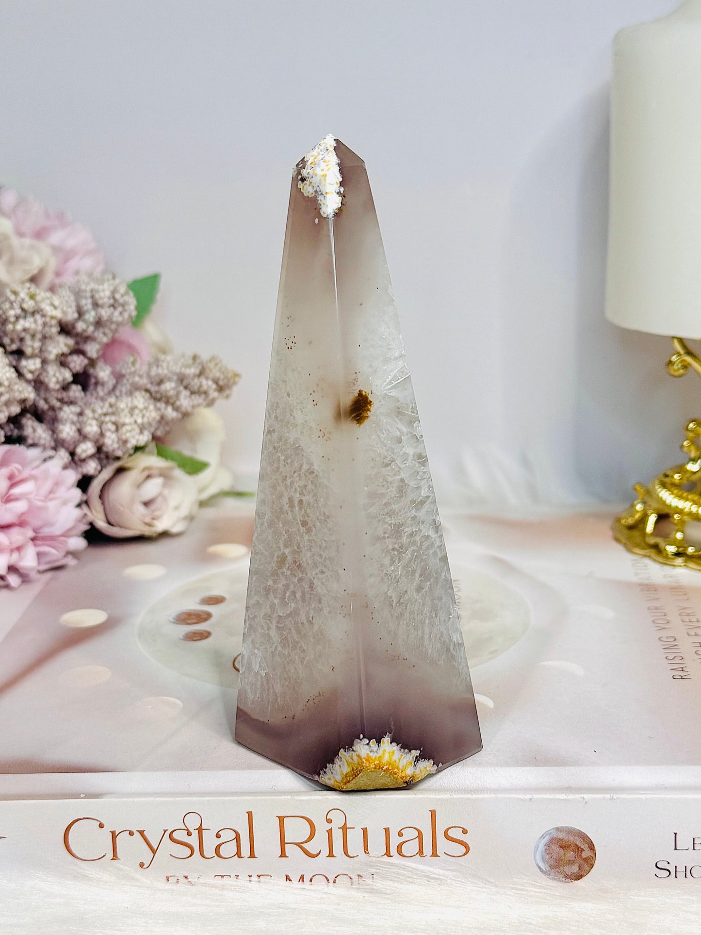 Sugar Druzy Agate Obelisk | Tower 12.5cm