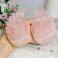 Large Chunky Rose Quartz Butterfly Wings on Gold Stand 26cm 944g