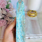 Large Blue Hemimorphite Druzy Tower 18cm