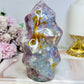 Large Ocean Jasper Carved Flame 16cm 850g
