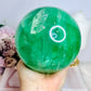 Huge High Grade Green Fluorite Sphere with Rainbows on Stand 2.4KG