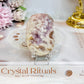 Pink Amethyst Druzy Palm Stone (stand is display only)
