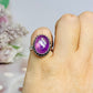 Purple Fluorite Sterling Silver Ring Size 6
