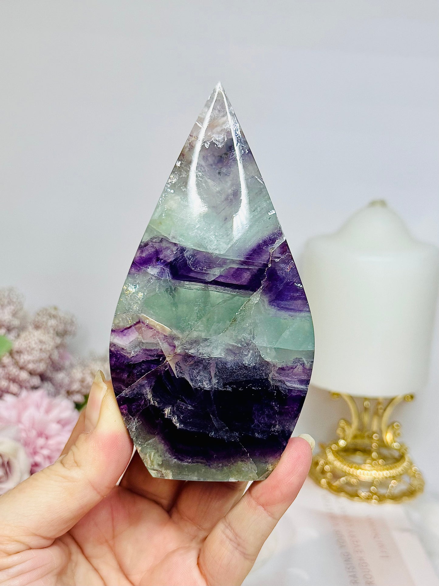 High Grade Fluorite Flame 12cm