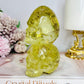 High Grade Citrine Carved Skulls with Rainbows 12cm 425g