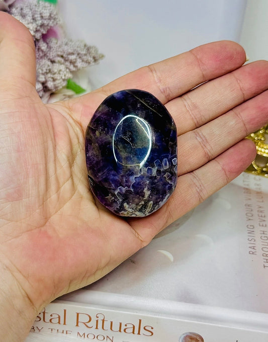 Chevron Amethyst Palm Stone