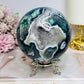 High Grade Druzy Moss Agate Sphere on Stand 1.09KG