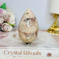 Druzy Flower Agate Carved Egg on Stand 8cm