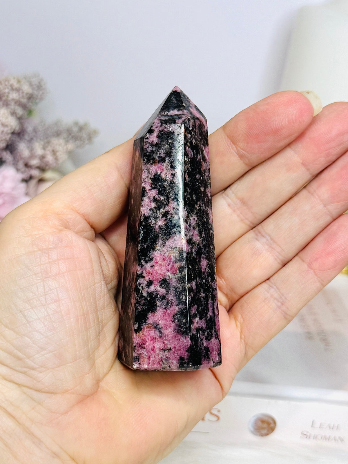 High Grade Rhodonite Tower 9cm