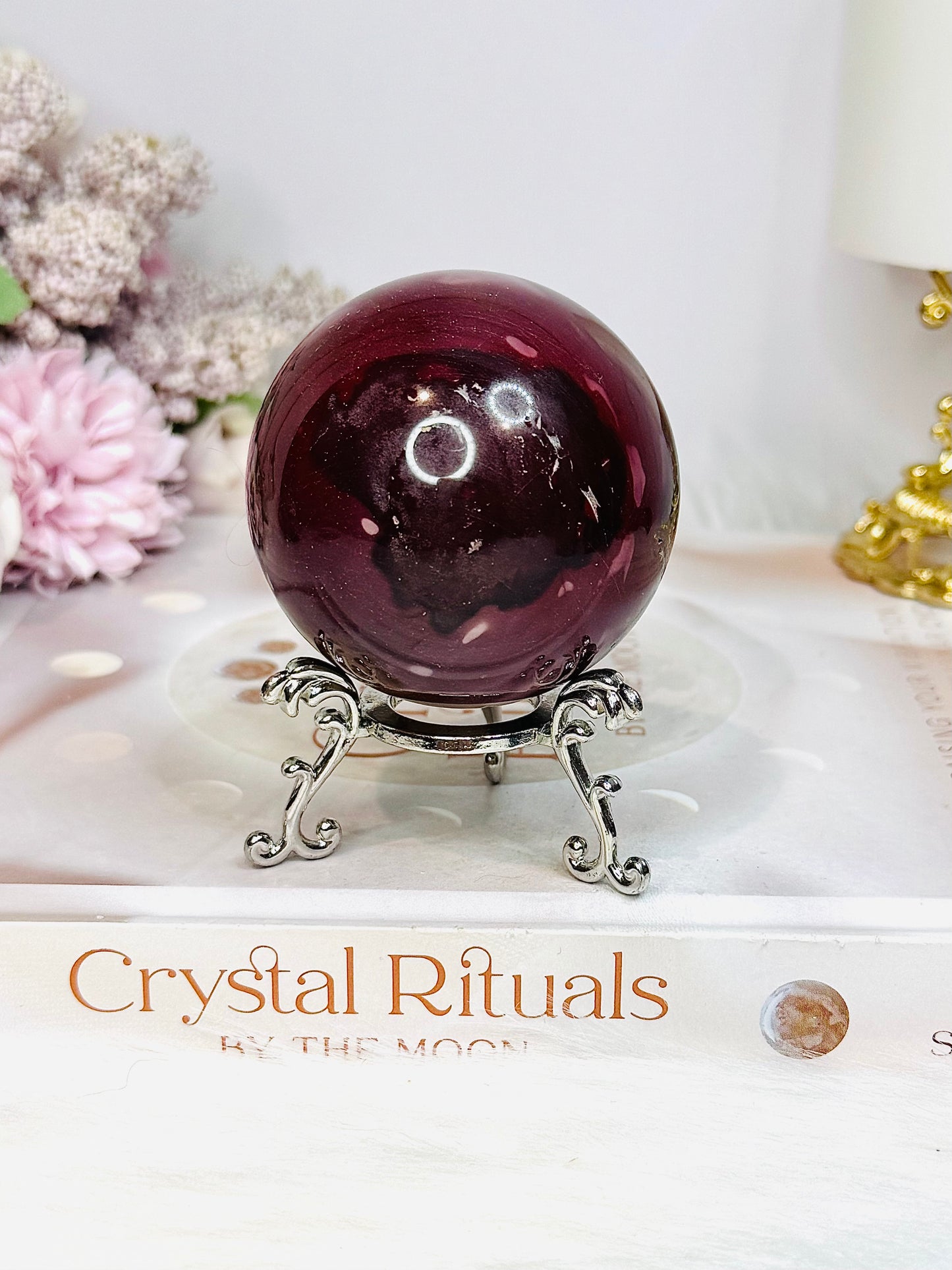 High Grade Mookaite Jasper Sphere On Stand 250g