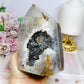 Large Chunky 15cm 963gram Druzy Agate Tower From Brazil