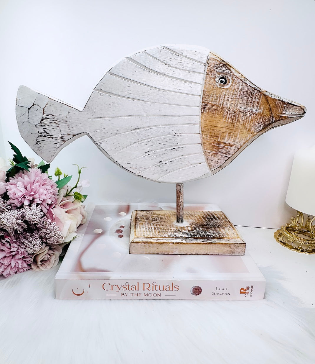 Gorgeous Large Timber Wood Wash Taper Fish 30cm x 24cm