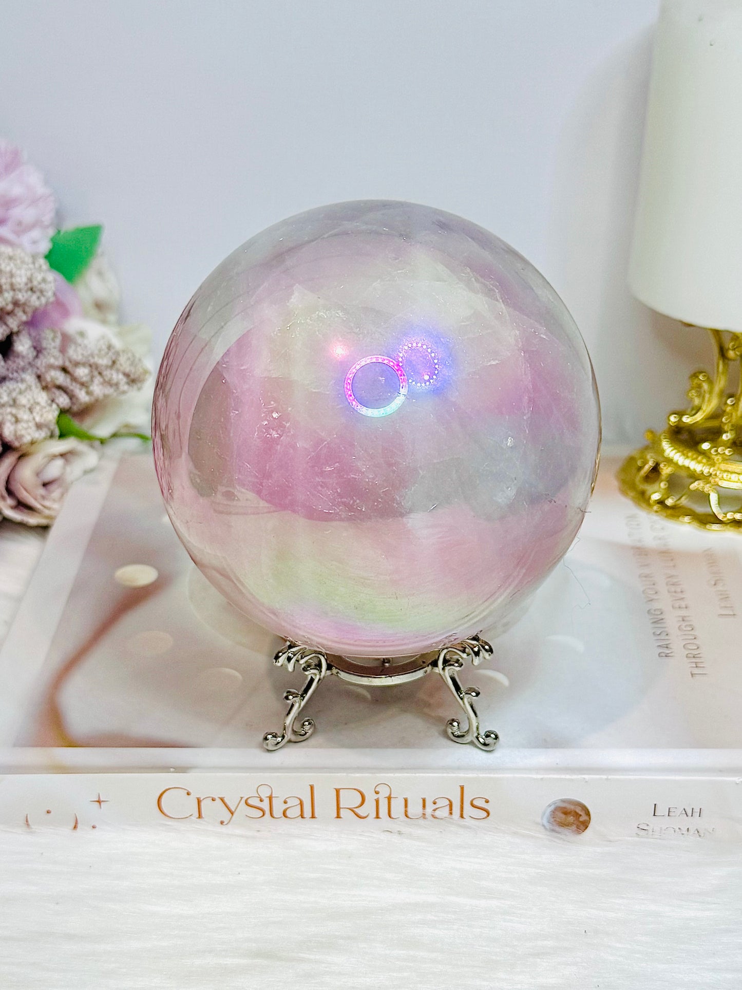 Angel Aura Rose Quartz Sphere 1.2Kg