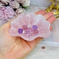 Rose Quartz Carved. Chunky Shell with Mini Amethyst Spheres 9cm