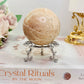 Peach Moonstone Sphere with Flash on Stand 223g