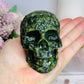 Green Jade Filigree Carved Skull 9cm