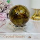 Large Hematoid Quartz Sphere On Stand 629g