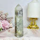 Green Flower Agate Tower 12.5cm