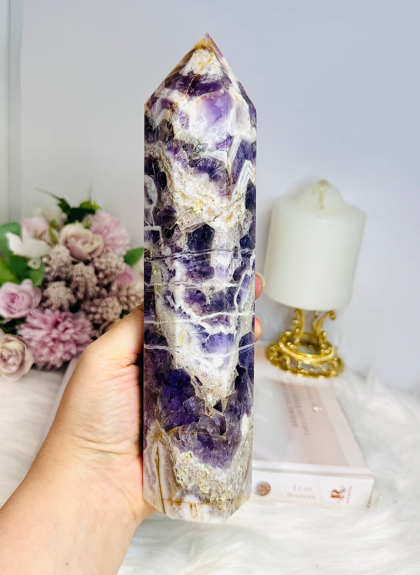 Large Dream | Chevron Amethyst Tower 22.5cm 951g