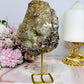 Natural Pink Amethyst Druzy Slab on Gold Stand 15cm
