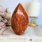 Incredible Large Chunky 14cm Sunstone Carved Flame | Freeform