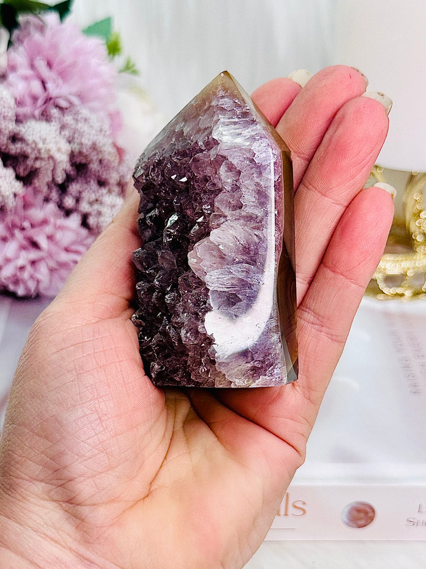 Super Stunning Chunky Amethyst Cluster Agate Tower From Brazil
