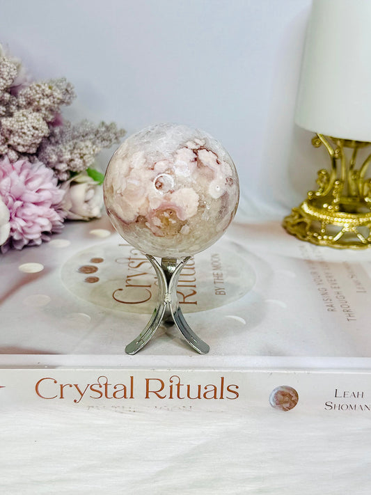 Pink Amethyst Sphere On Stand 182g
