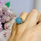 Adjustable Aquamarine Silver Ring in Gift Bag