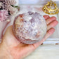 Classy & Fabulous High Grade Pink Amethyst Druzy Sphere On Stand From Brazil 702grams