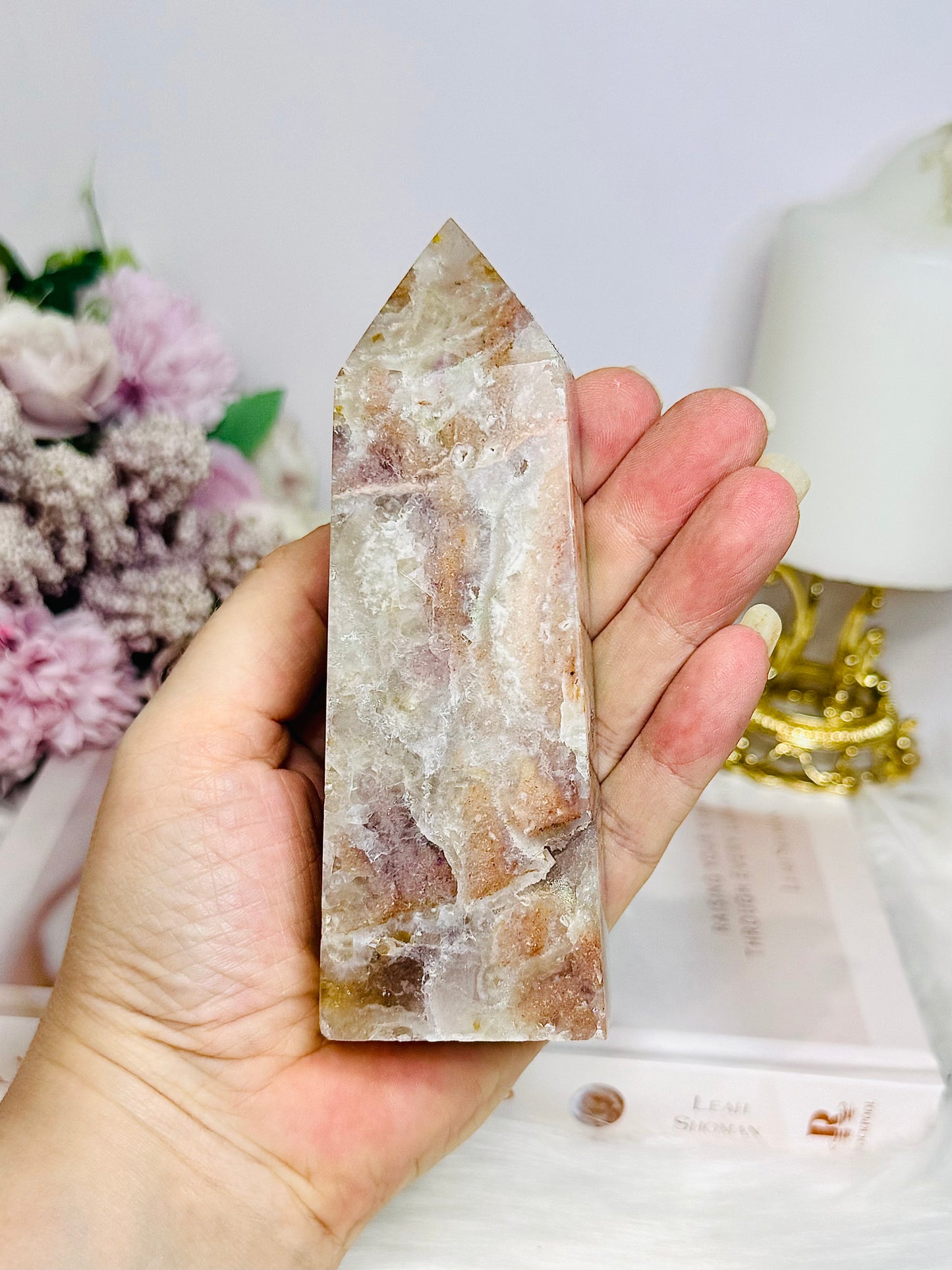 Pink Tourmaline Druzy Tower 12cm