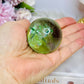 FOR SUE ~ High Grade Fluorite Sphere Full of Incredible Rainbows 161g On Stand