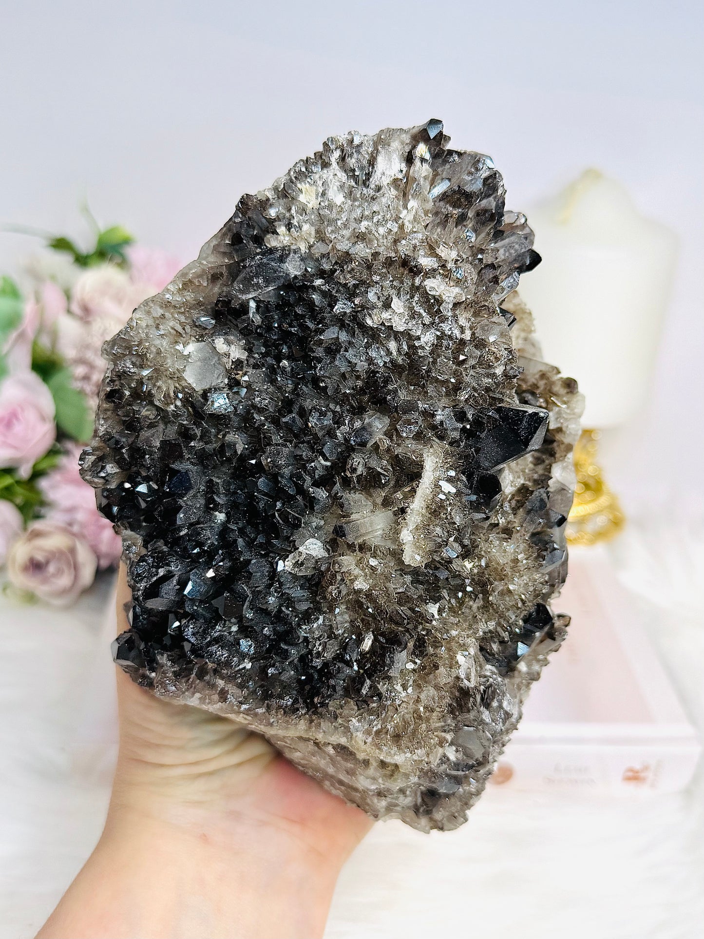 Chunky Large Smokey Quartz Cluster 1.6KG 18cm