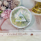 Amazing Selenite Slab with Gold Evil Eye Carving on Stand 8cm