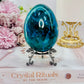 Wow!! Magnificent Large 482gram Chrysocolla Carved & Polished Egg On Stand