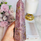 Natural Lepidolite Large 19.5cm Obelisk | Tower From Brazil with Natural Lines