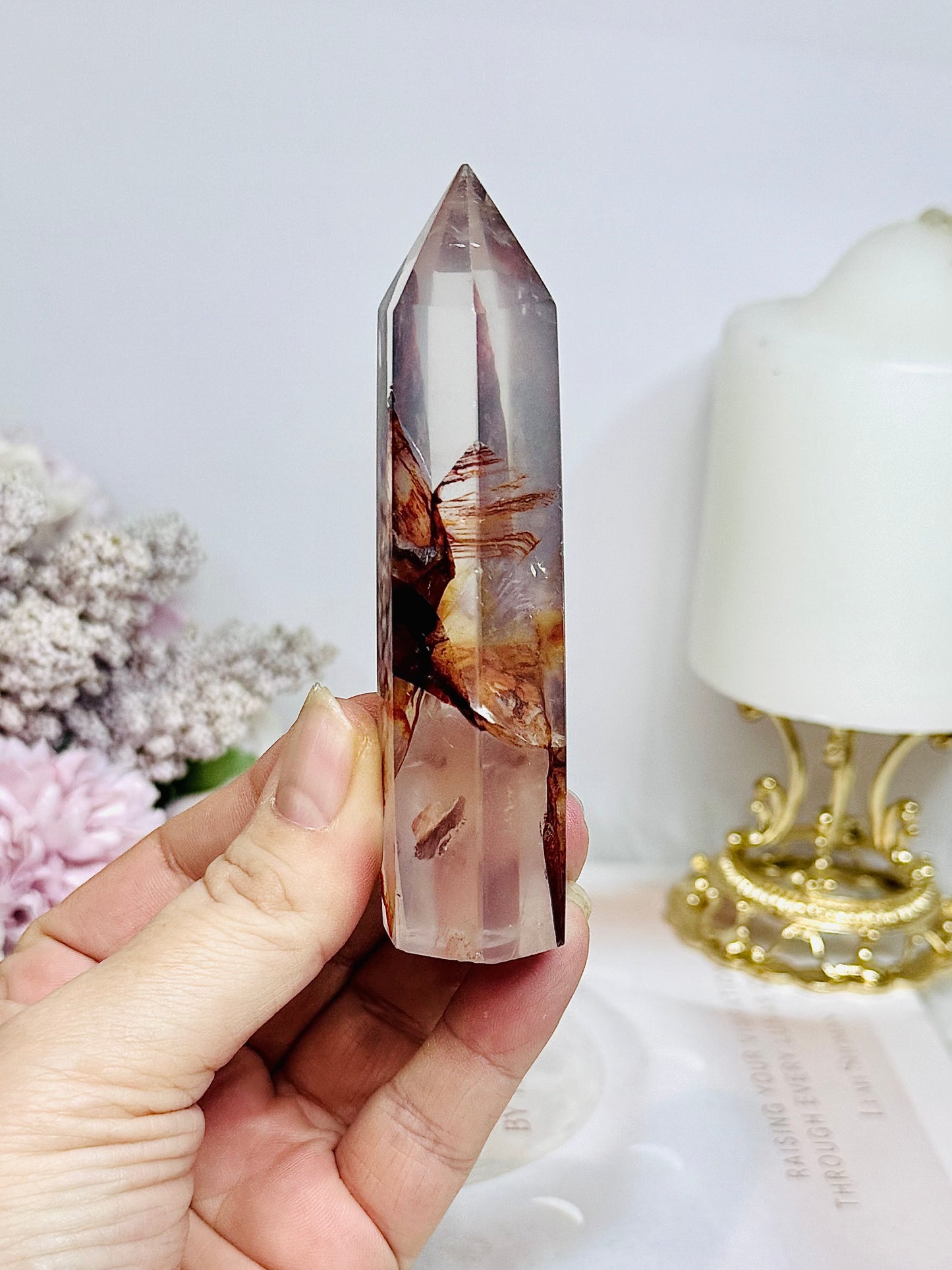 High Grade Fire Quartz Tower 9.5cm