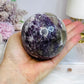 Large Pegmatite | Unicorn Stone (Lepidolite, Pink Tourmaline, Smoky Quartz & Cleavelandite) Sphere on Stand 600g