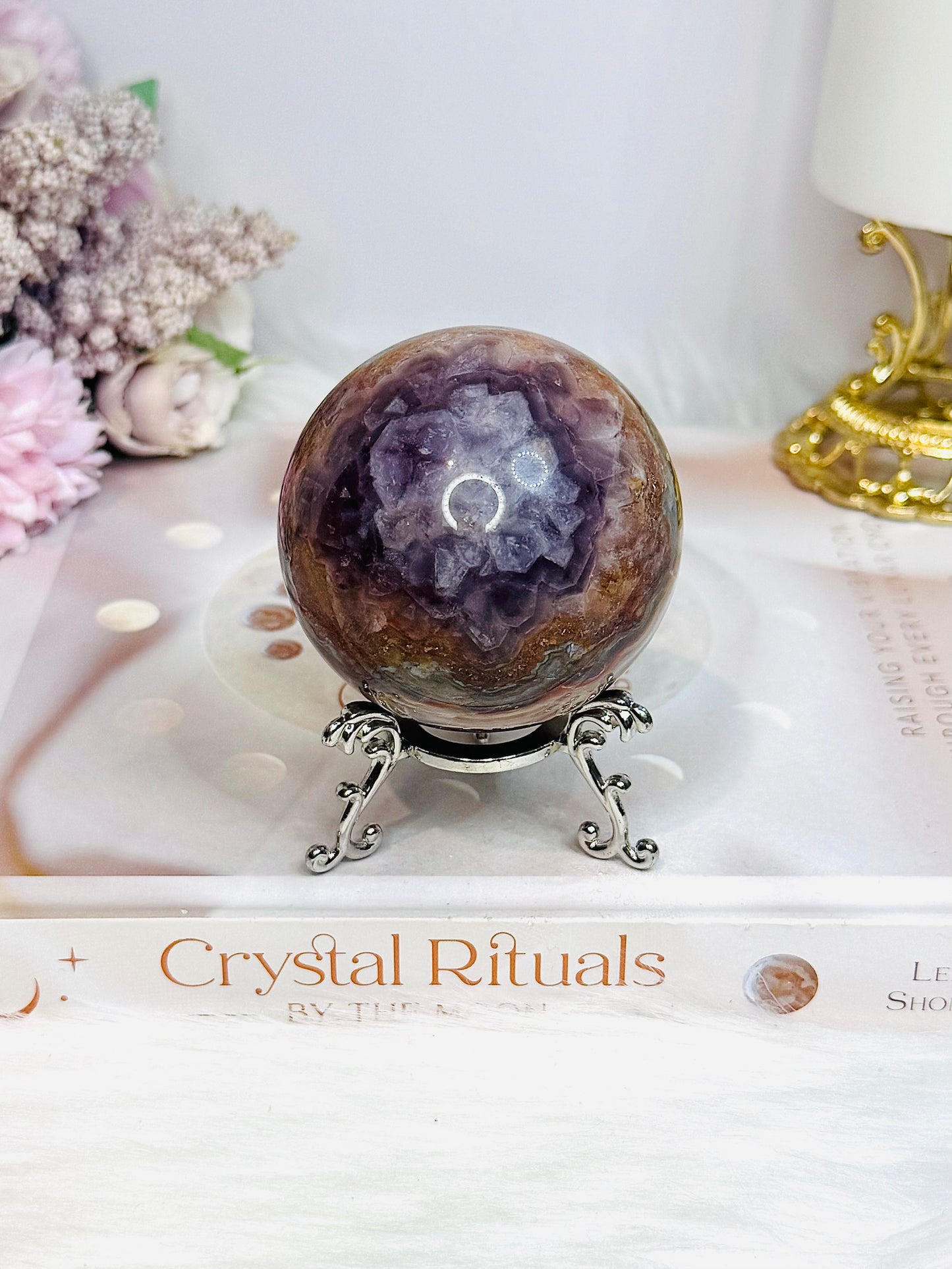Crazy Lace Amethyst Sphere on Stand 308g