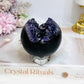 Druzy Amethyst Sphere on Stand 279g