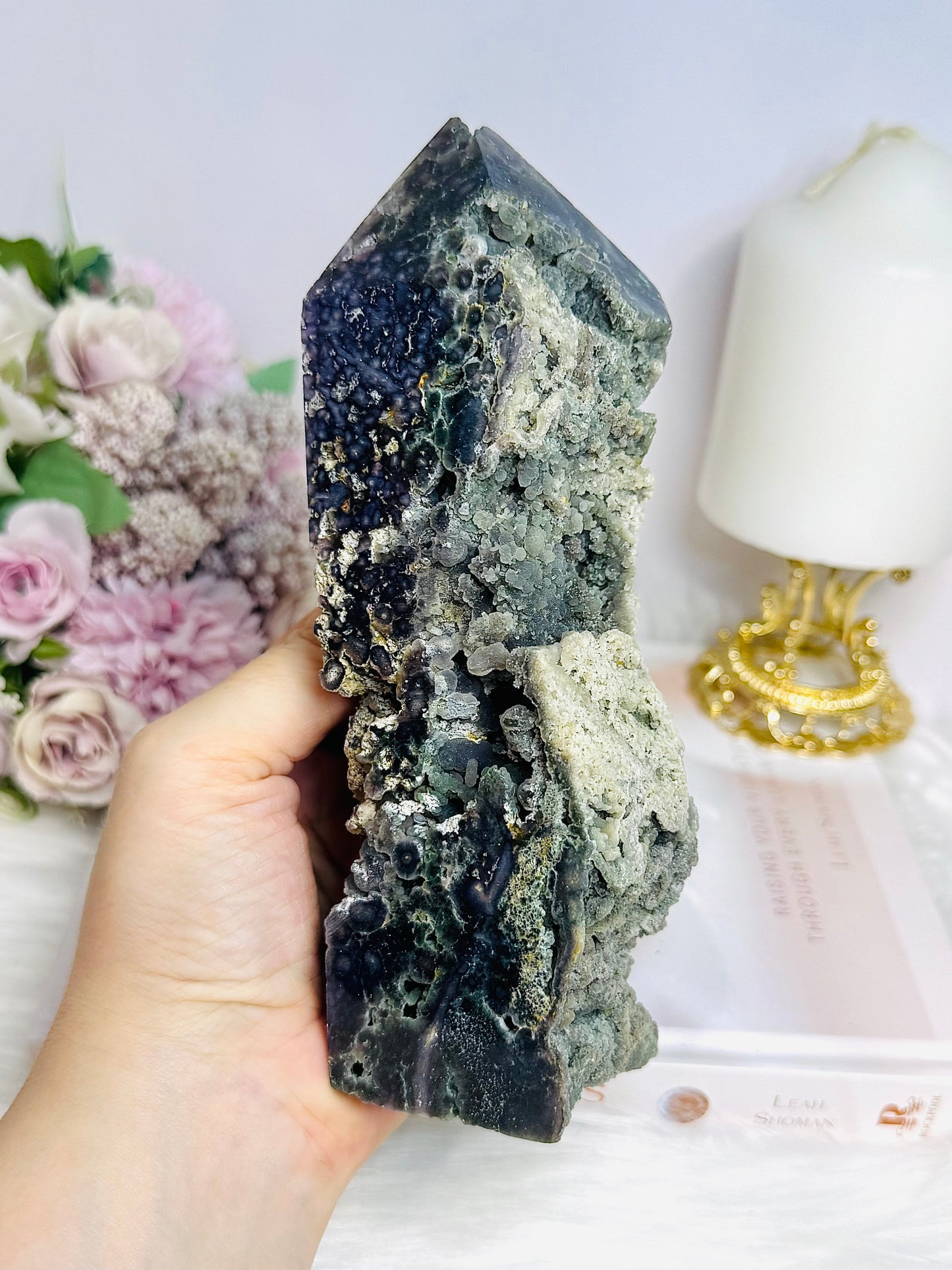 Large Grape Agate Tower 17cm 602g