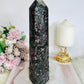 Huge Black & Pink Tourmaline In Matrix Chunky Tower 24cm 1.2KG