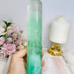 Green Watermelon Fluorite Tower with Rainbows 21.5cm
