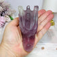 Purple Fluorite Carved Dragon 11cm 394g