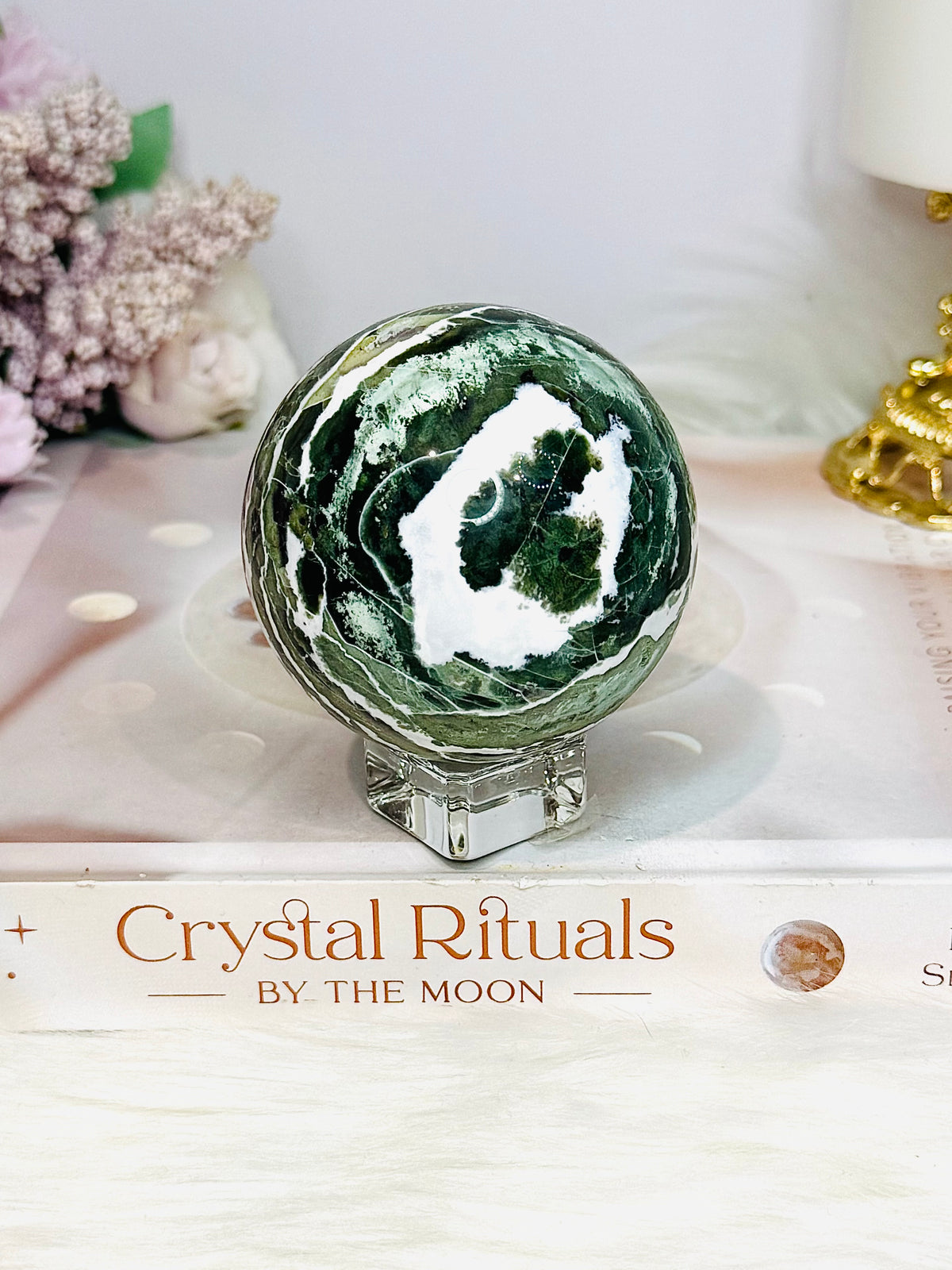 Unicorn Jasper Sphere on Stand 298g