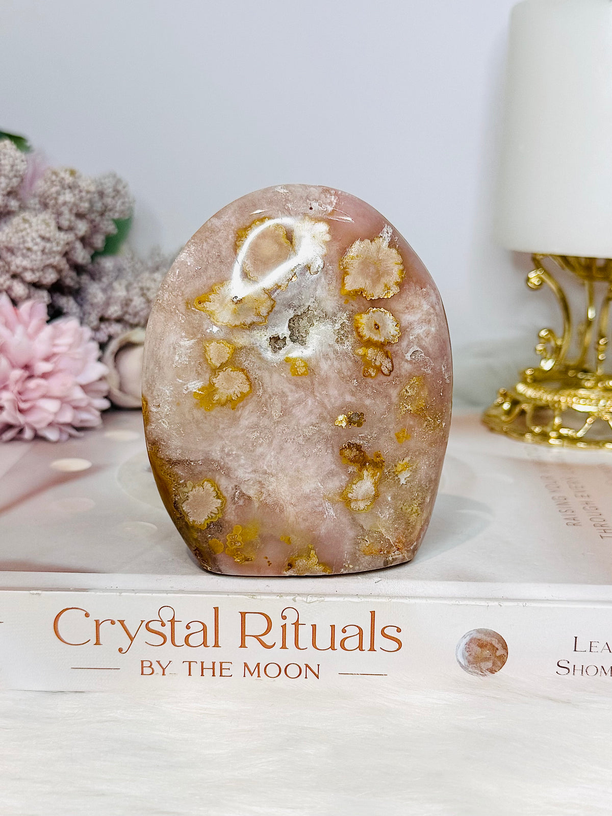 Flower Agate Druzy Freeform 8.5cm
