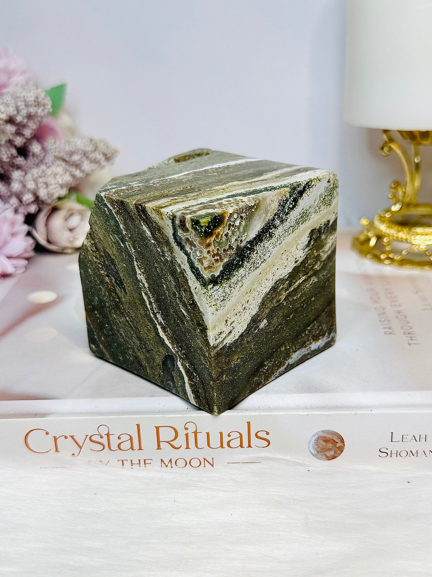 Large Ocean Jasper Druzy Cube 616g
