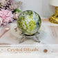 Green Jade Sphere on Stand 334g
