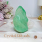 Green Fluorite Carved Flame 8cm 264g