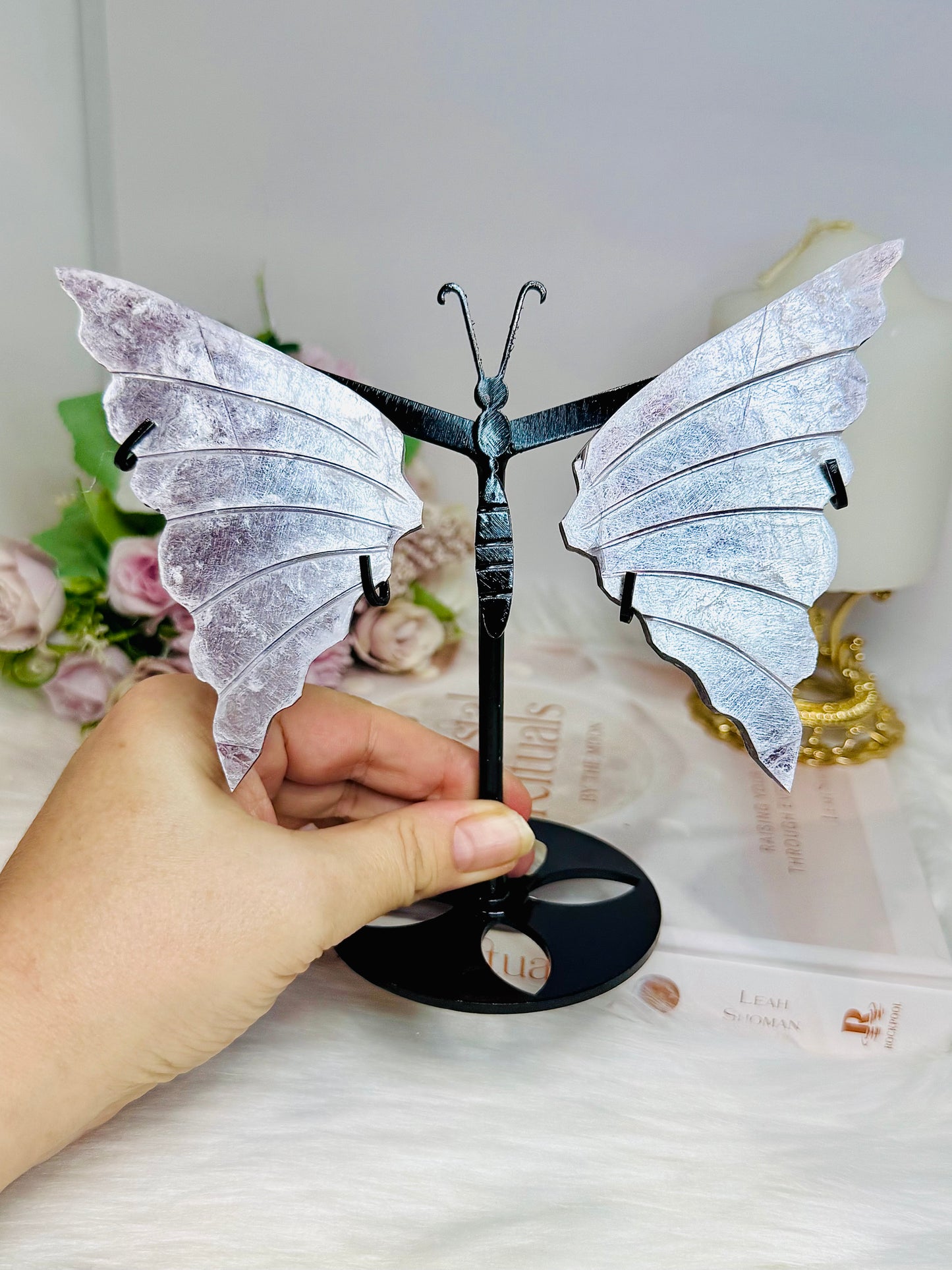 Purple Mica Wings On Stand 16cm