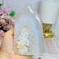 White Druzy Agate Tower From Brazil 13cm
